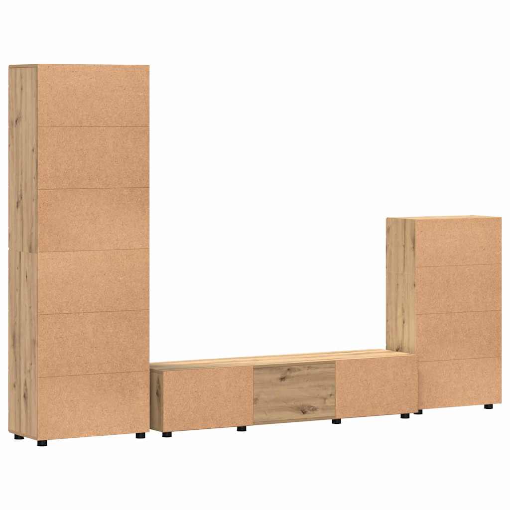 Set mobile TV FLORIN 3 pcs Rovere artigianale Legno multistrato