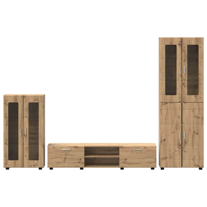 Set mobile TV FLORIN 3 pcs Rovere artigianale Legno multistrato