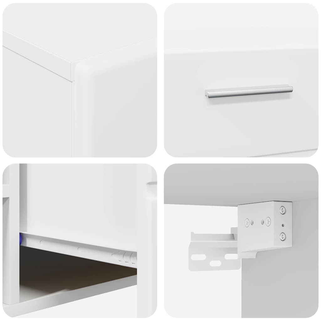 Set mobile TV con porta FLORIN 3 pcs Bianco Legno multistrato | homemem39