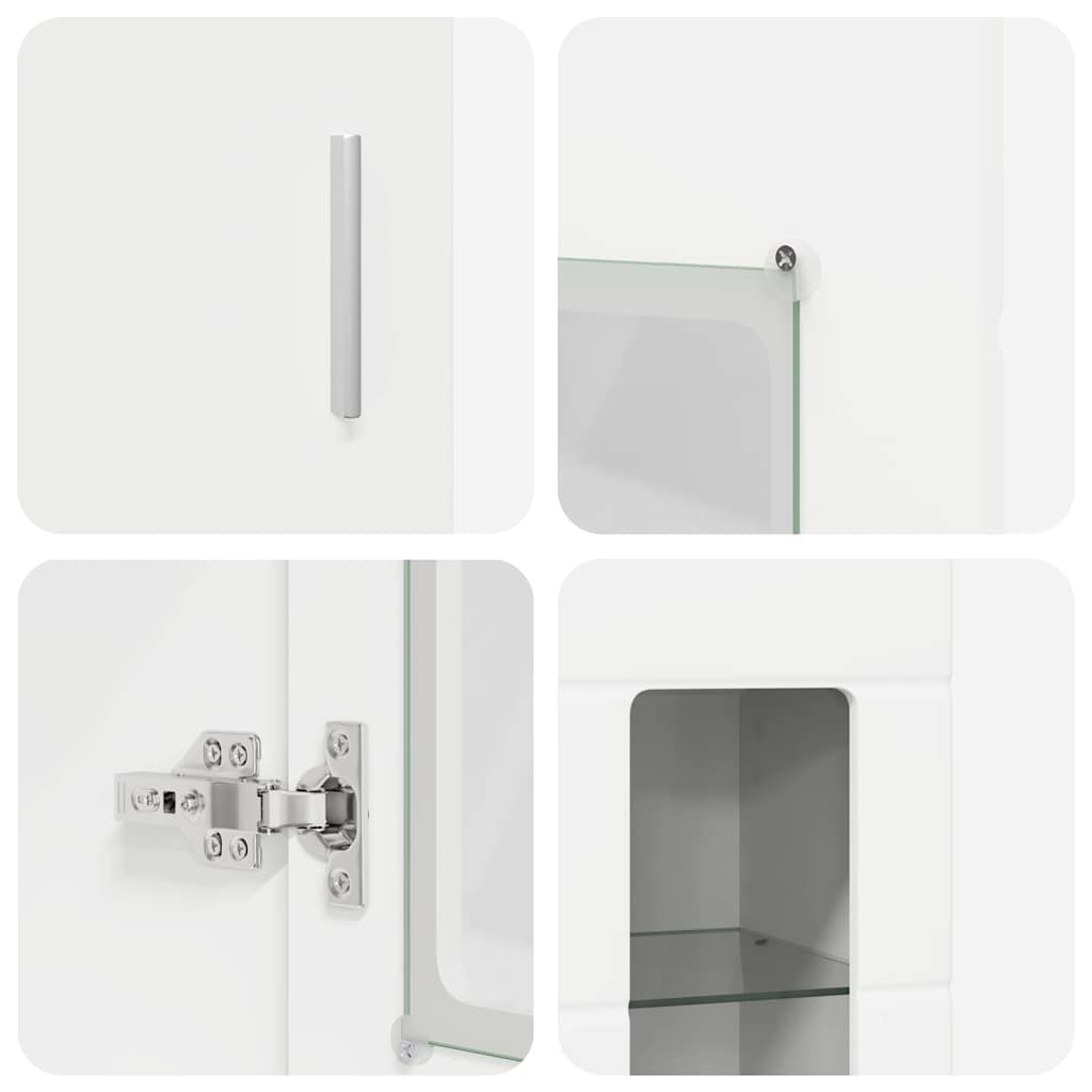 Set mobile TV con porta FLORIN 3 pcs Bianco Legno multistrato