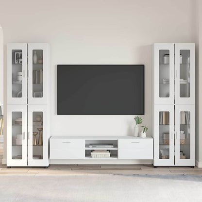 Set mobile TV con porta FLORIN 3 pcs Bianco Legno multistrato