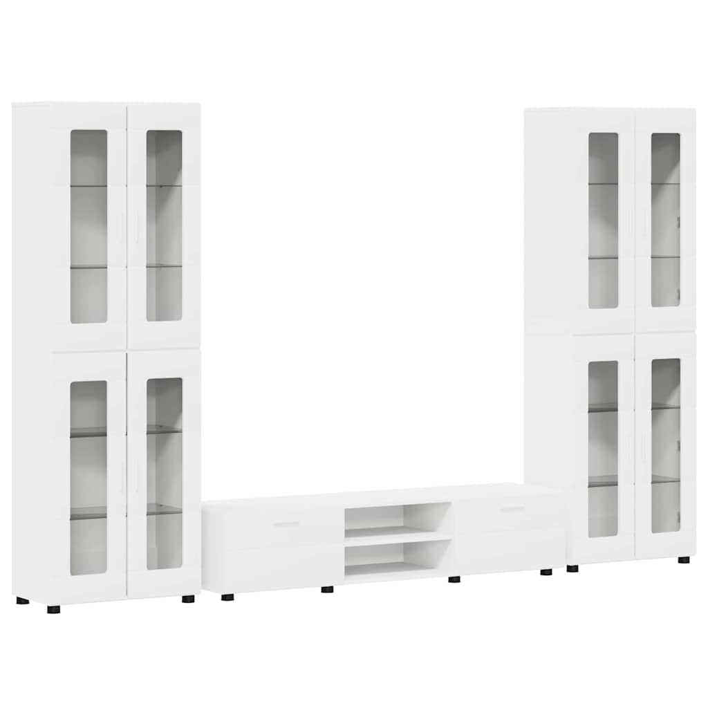 Set mobile TV con porta FLORIN 3 pcs Bianco Legno multistrato | homemem39