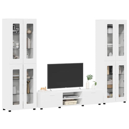 Set mobile TV con porta FLORIN 3 pcs Bianco Legno multistrato