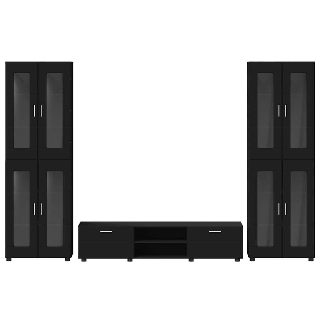 Set mobile TV con cassetto FLORIN 3 pcs Nero Legno multistrato
