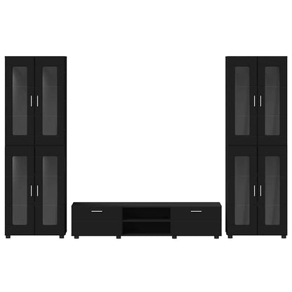 Set mobile TV con cassetto FLORIN 3 pcs Nero Legno multistrato