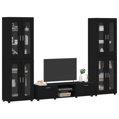 Set mobile TV con cassetto FLORIN 3 pcs Nero Legno multistrato