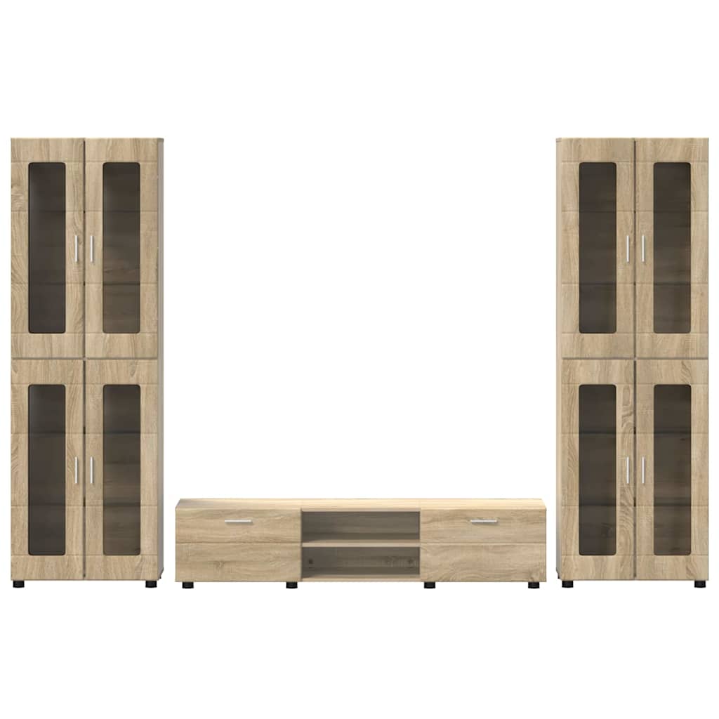 Set mobile TV FLORIN 3 pcs Rovere Sonoma Legno multistrato | homemem39