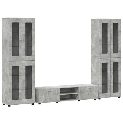 Set mobile TV FLORIN 3 pcs Grigio cemento Legno multistrato | homemem39