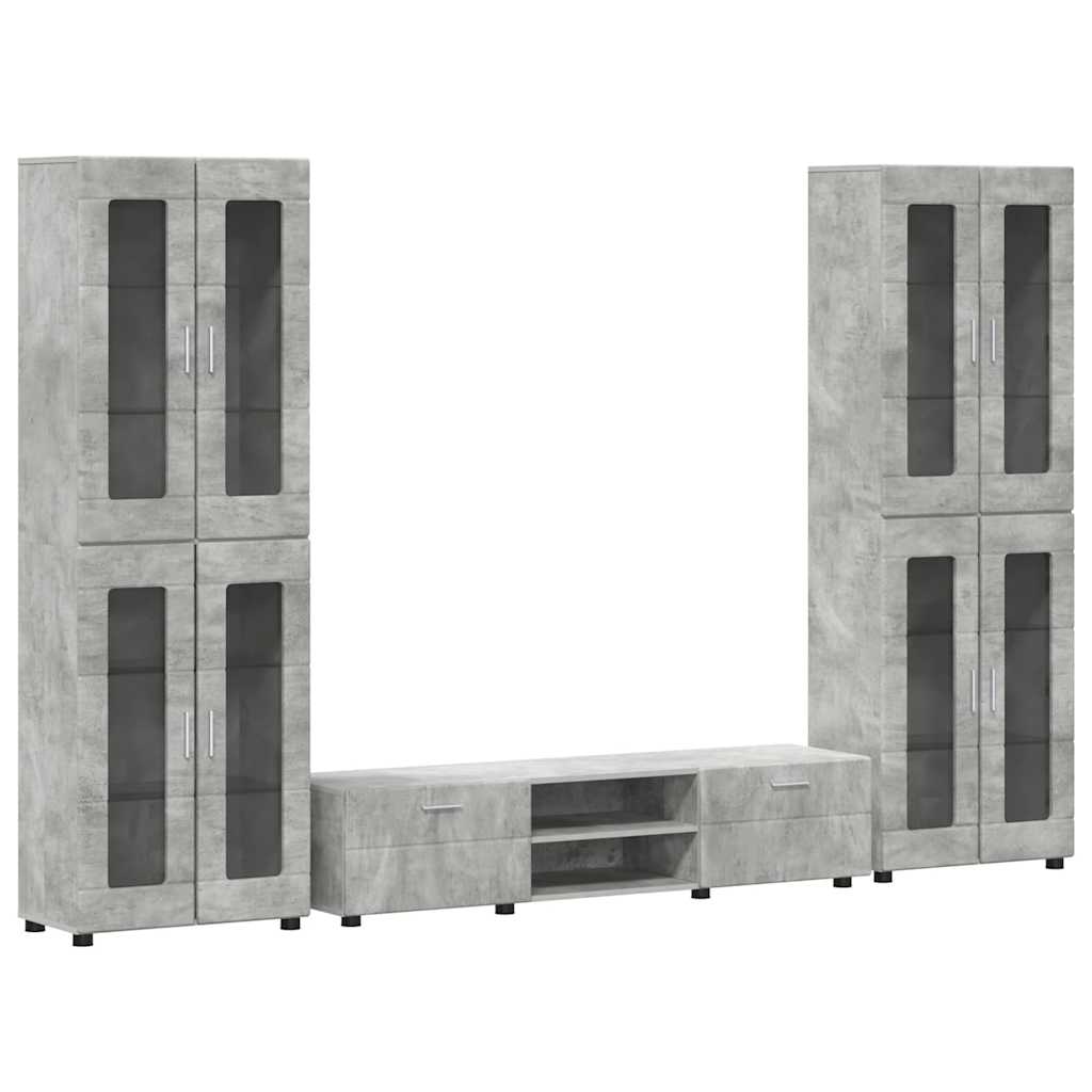 Set mobile TV FLORIN 3 pcs Grigio cemento Legno multistrato