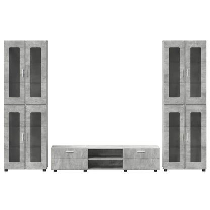 Set mobile TV FLORIN 3 pcs Grigio cemento Legno multistrato | homemem39