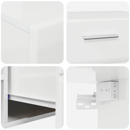 Set mobile TV FLORIN 3 pcs Bianco Lucido Legno multistrato | homemem39