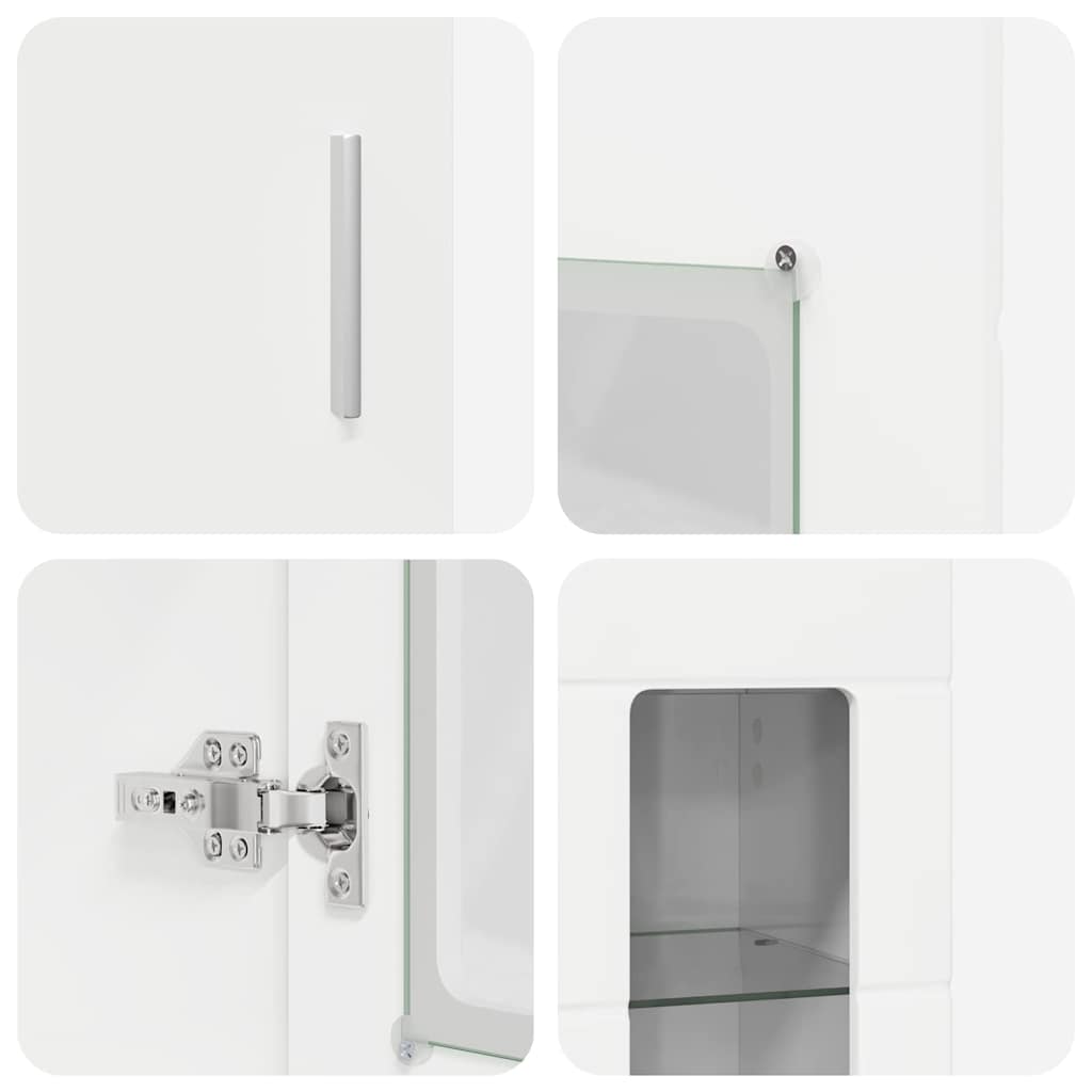 Set mobile TV FLORIN 3 pcs Bianco Lucido Legno multistrato