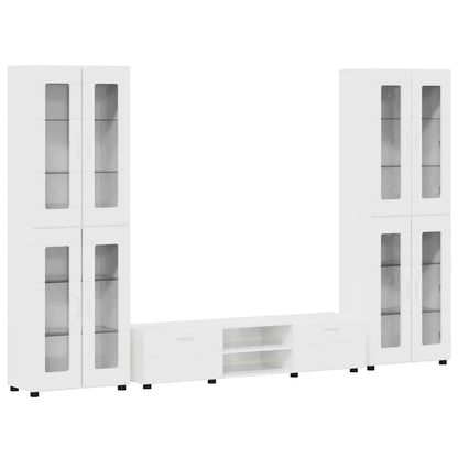 Set mobile TV FLORIN 3 pcs Bianco Lucido Legno multistrato | homemem39