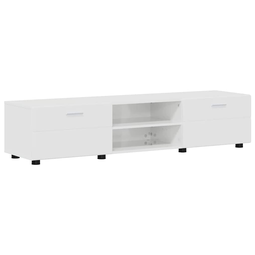 Set mobile TV FLORIN 3 pcs Bianco Lucido Legno multistrato | homemem39