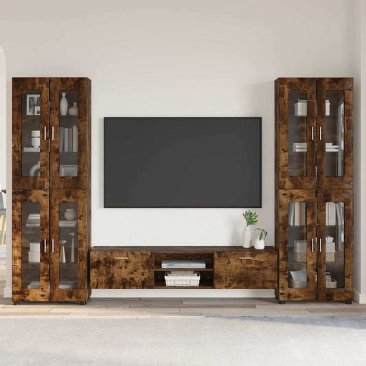 Set mobile TV FLORIN 3 pcs Rovere fumé Legno multistrato