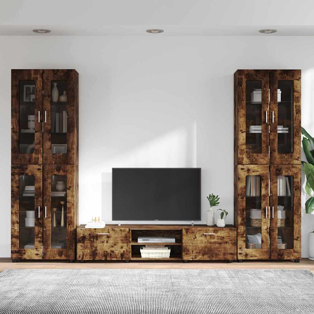 Set mobile TV FLORIN 3 pcs Rovere fumé Legno multistrato | homemem39