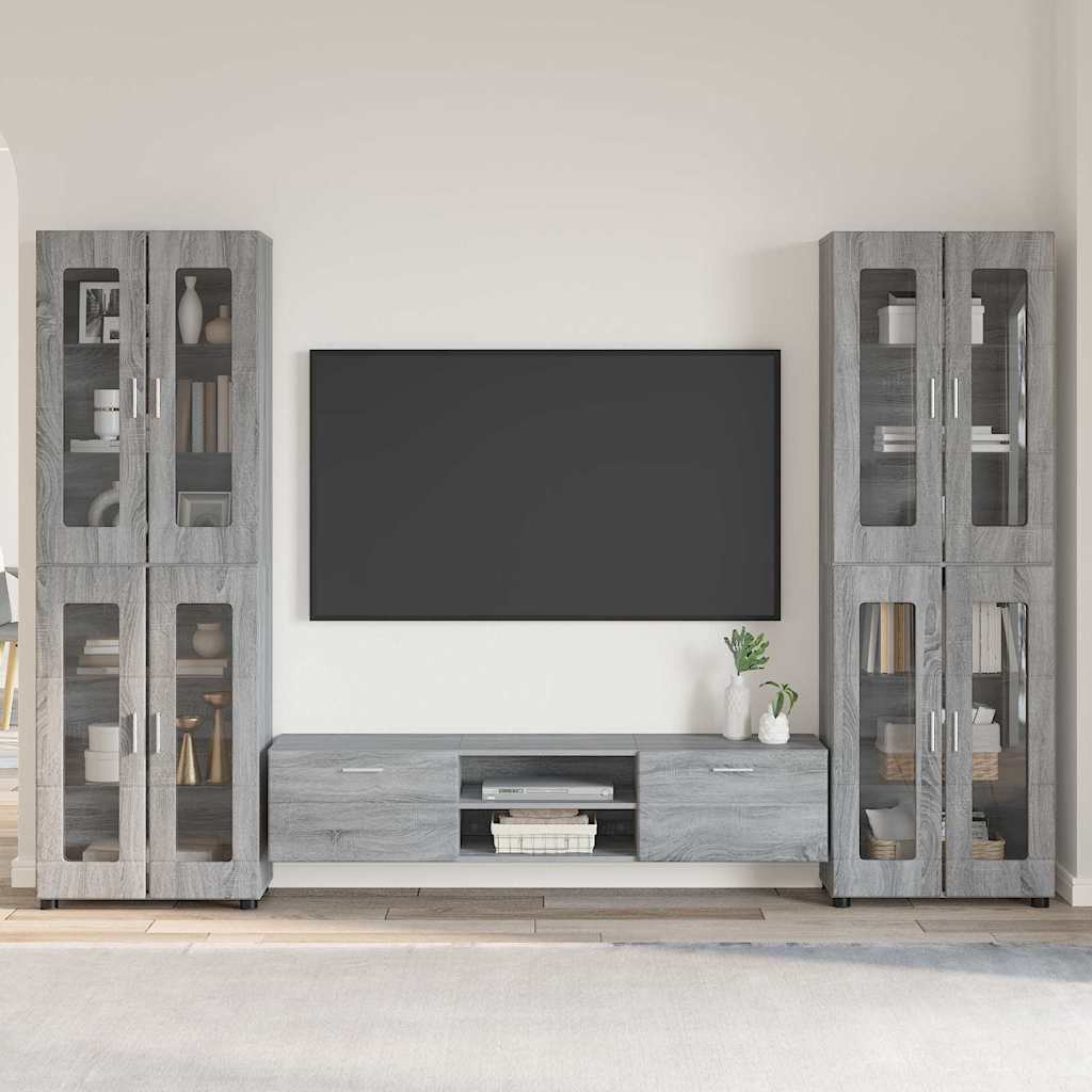 Set mobile TV FLORIN 3 pcs Grigio Sonoma Legno multistrato