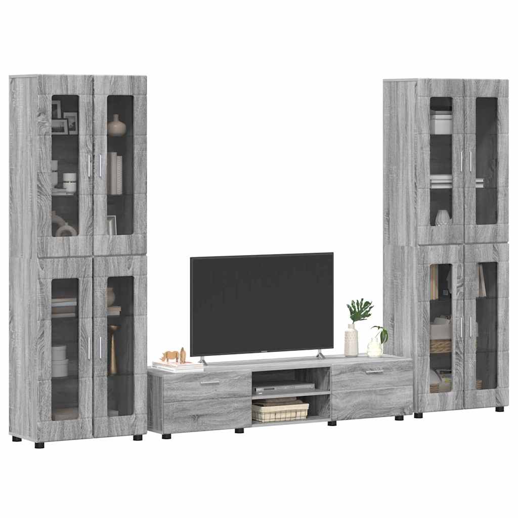 Set mobile TV FLORIN 3 pcs Grigio Sonoma Legno multistrato | homemem39
