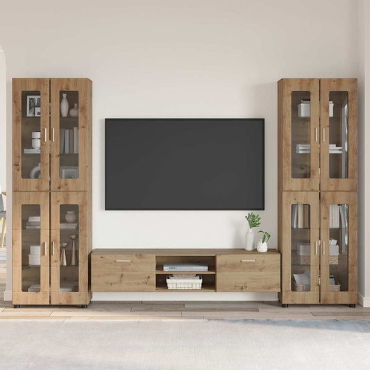 Set mobile TV FLORIN 3 pcs Rovere artigianale Legno multistrato