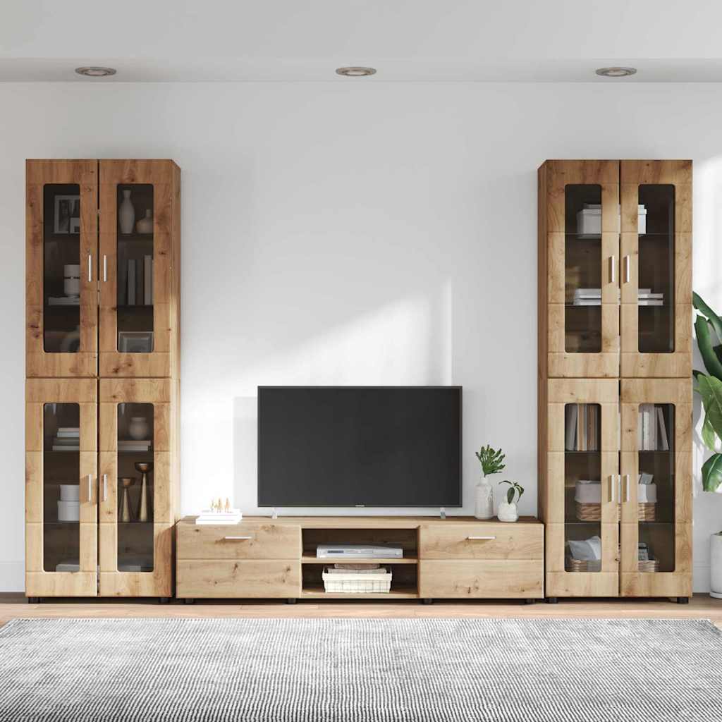 Set mobile TV FLORIN 3 pcs Rovere artigianale Legno multistrato | homemem39