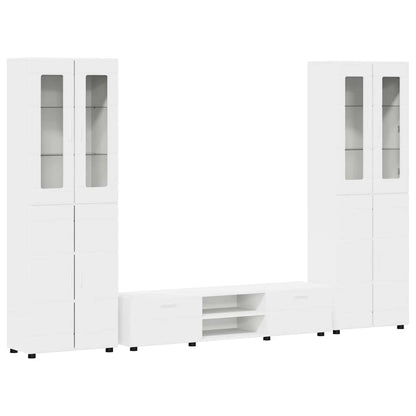Set mobile TV con porta FLORIN 3 pcs Bianco Legno multistrato