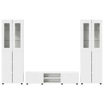 Set mobile TV con porta FLORIN 3 pcs Bianco Legno multistrato