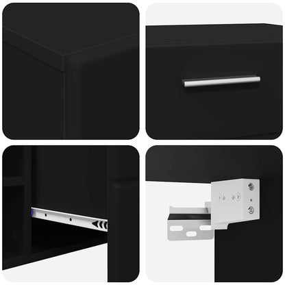 Set mobile TV con cassetto FLORIN 3 pcs Nero Legno multistrato | homemem39