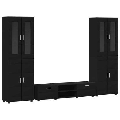 Set mobile TV con cassetto FLORIN 3 pcs Nero Legno multistrato | homemem39