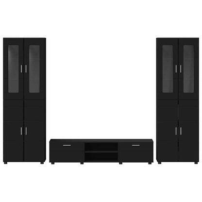 Set mobile TV con cassetto FLORIN 3 pcs Nero Legno multistrato | homemem39