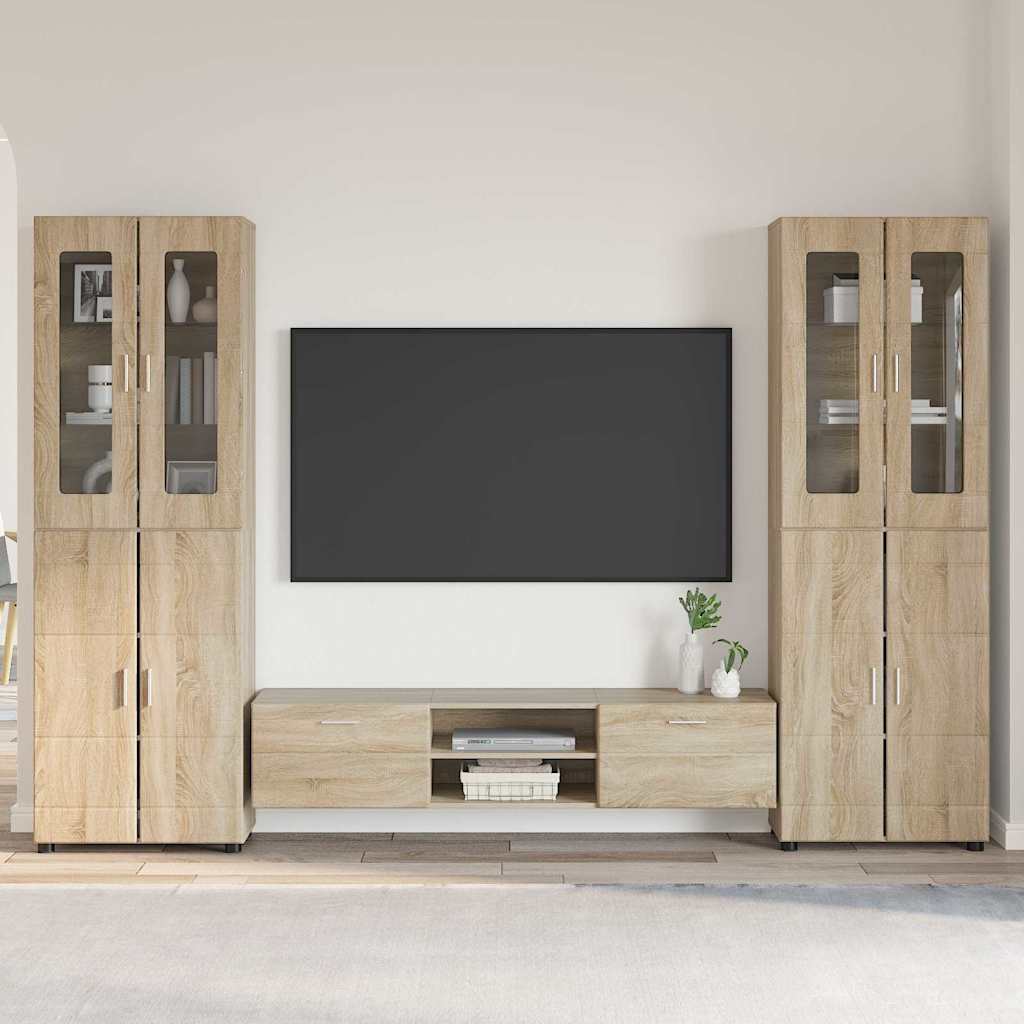Set mobile TV FLORIN 3 pcs Rovere Sonoma Legno multistrato | homemem39