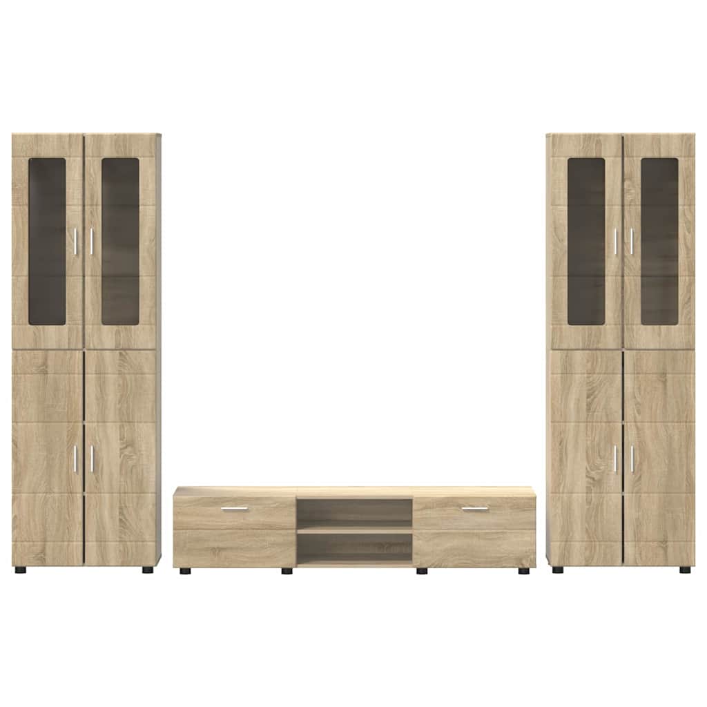 Set mobile TV FLORIN 3 pcs Rovere Sonoma Legno multistrato | homemem39