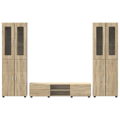 Set mobile TV FLORIN 3 pcs Rovere Sonoma Legno multistrato | homemem39