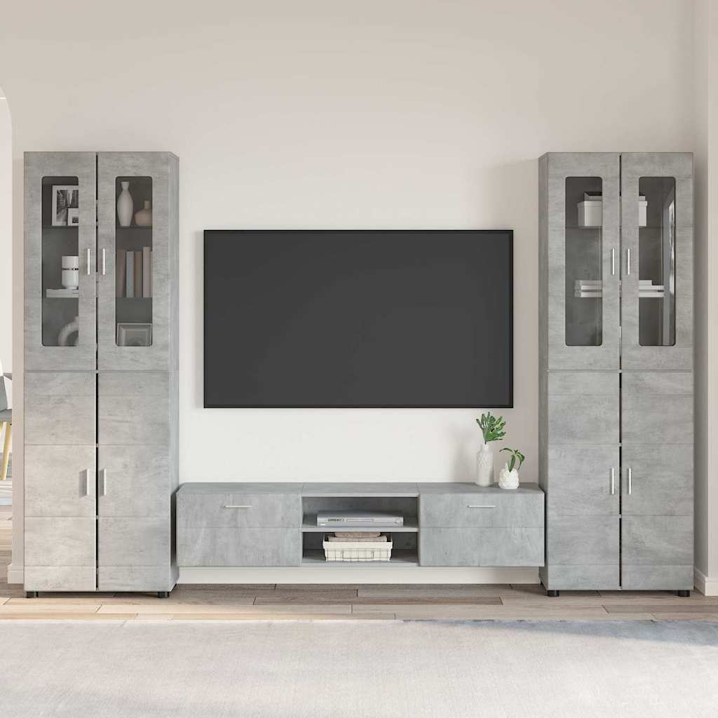 Set mobile TV FLORIN 3 pcs Grigio cemento Legno multistrato | homemem39