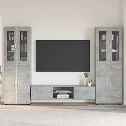 Set mobile TV FLORIN 3 pcs Grigio cemento Legno multistrato | homemem39