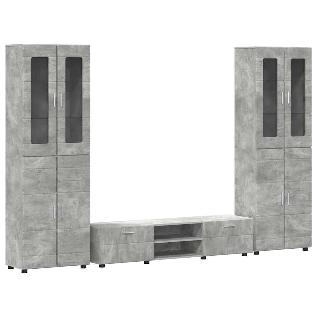 Set mobile TV FLORIN 3 pcs Grigio cemento Legno multistrato