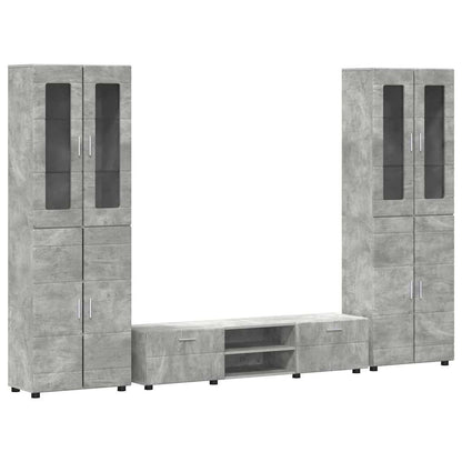 Set mobile TV FLORIN 3 pcs Grigio cemento Legno multistrato