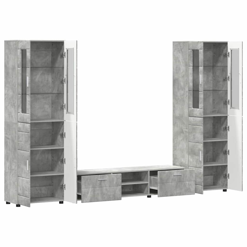 Set mobile TV FLORIN 3 pcs Grigio cemento Legno multistrato | homemem39