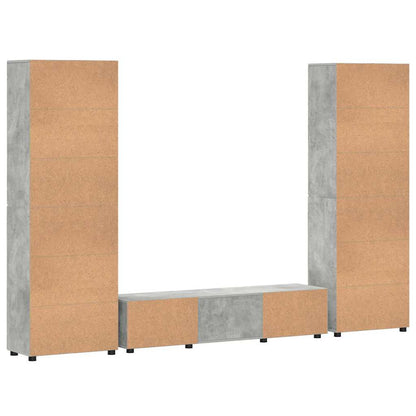 Set mobile TV FLORIN 3 pcs Grigio cemento Legno multistrato | homemem39
