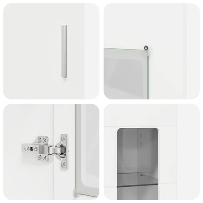 Set mobile TV FLORIN 3 pcs Bianco Lucido Legno multistrato