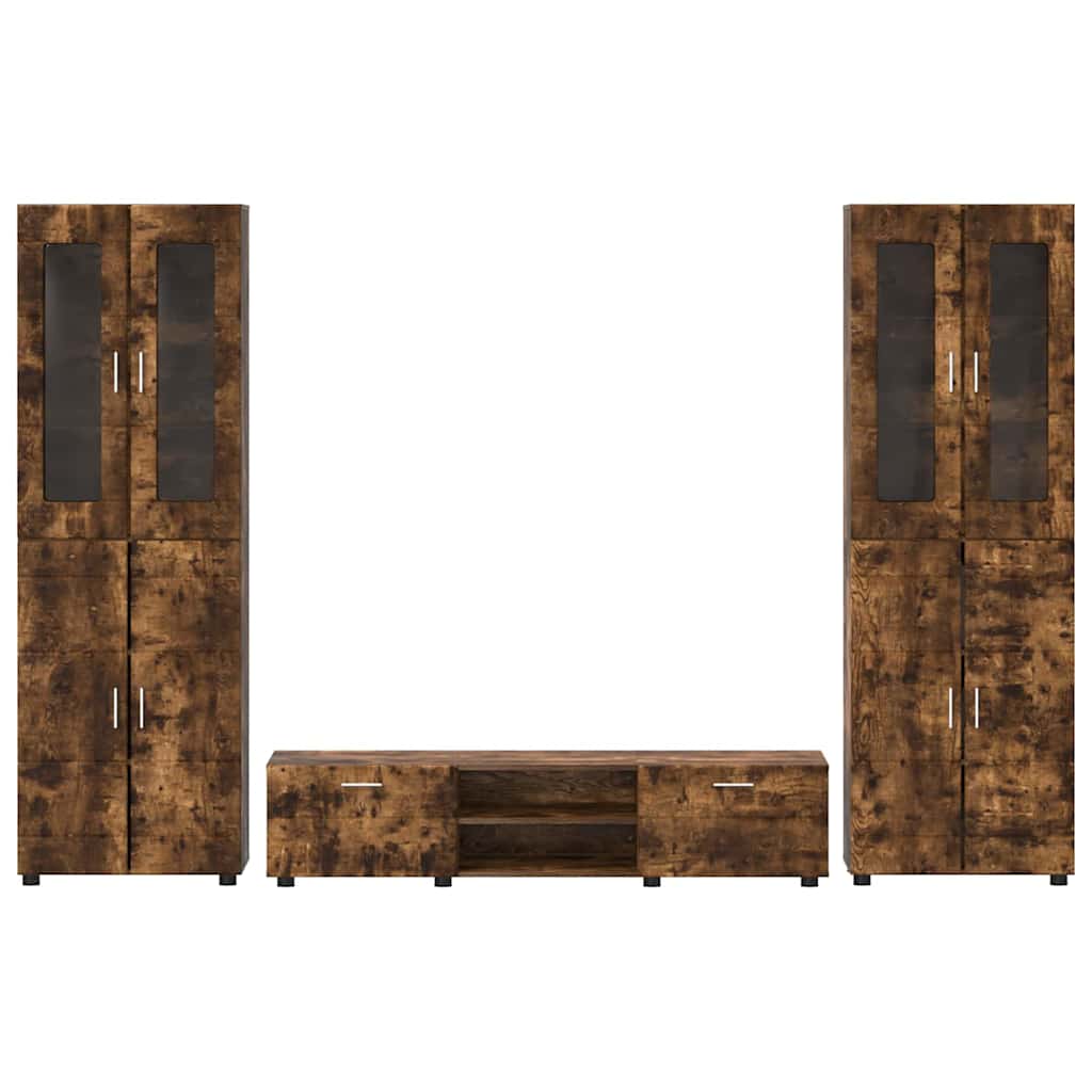Set mobile TV FLORIN 3 pcs Rovere fumé Legno multistrato