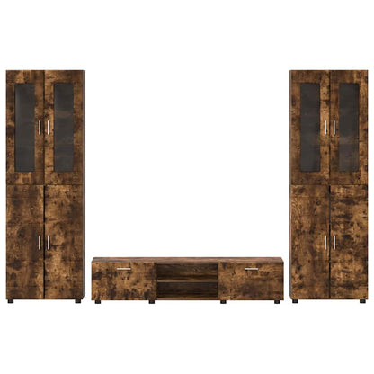 Set mobile TV FLORIN 3 pcs Rovere fumé Legno multistrato