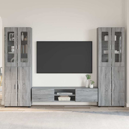 Set mobile TV FLORIN 3 pcs Grigio Sonoma Legno multistrato | homemem39