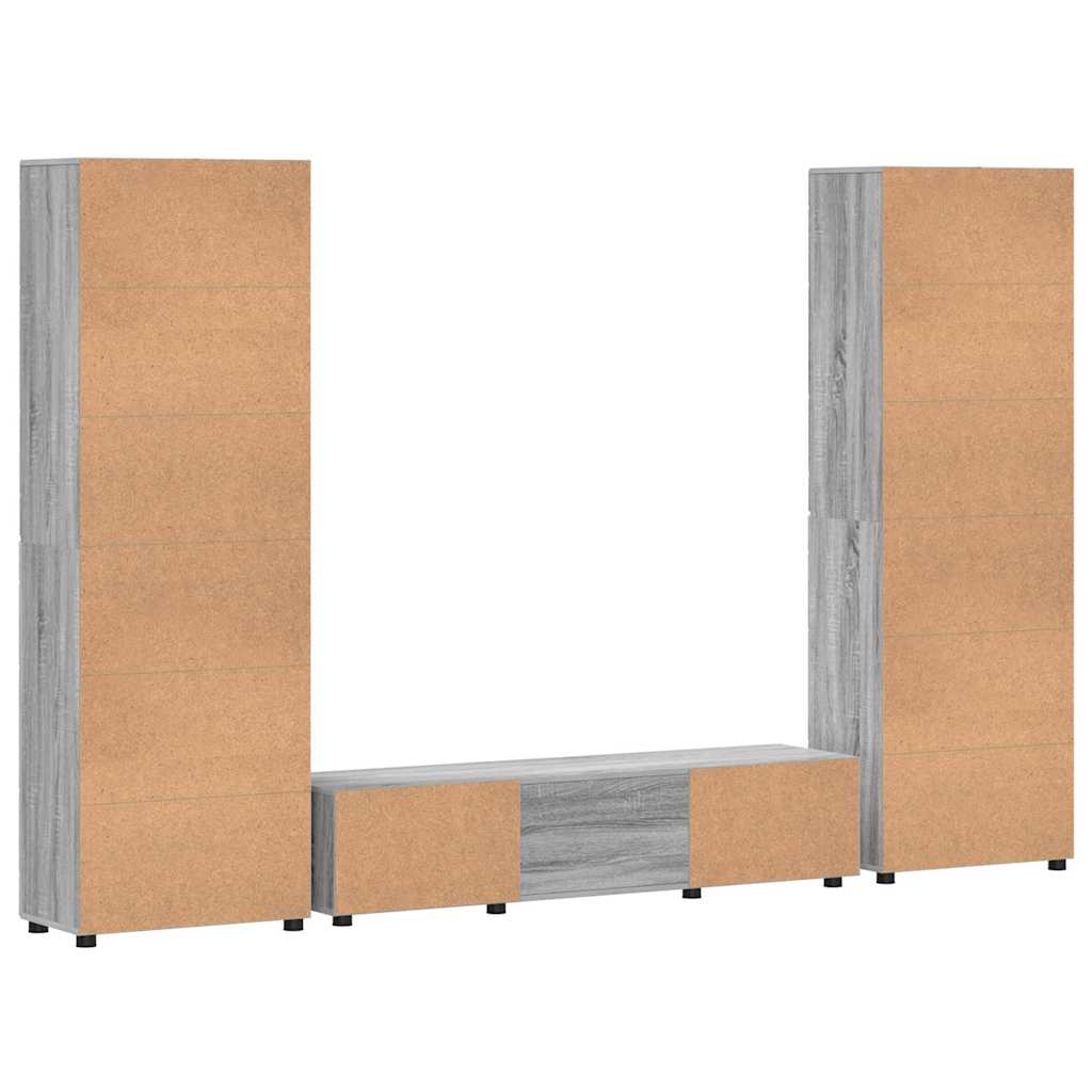 Set mobile TV FLORIN 3 pcs Grigio Sonoma Legno multistrato | homemem39