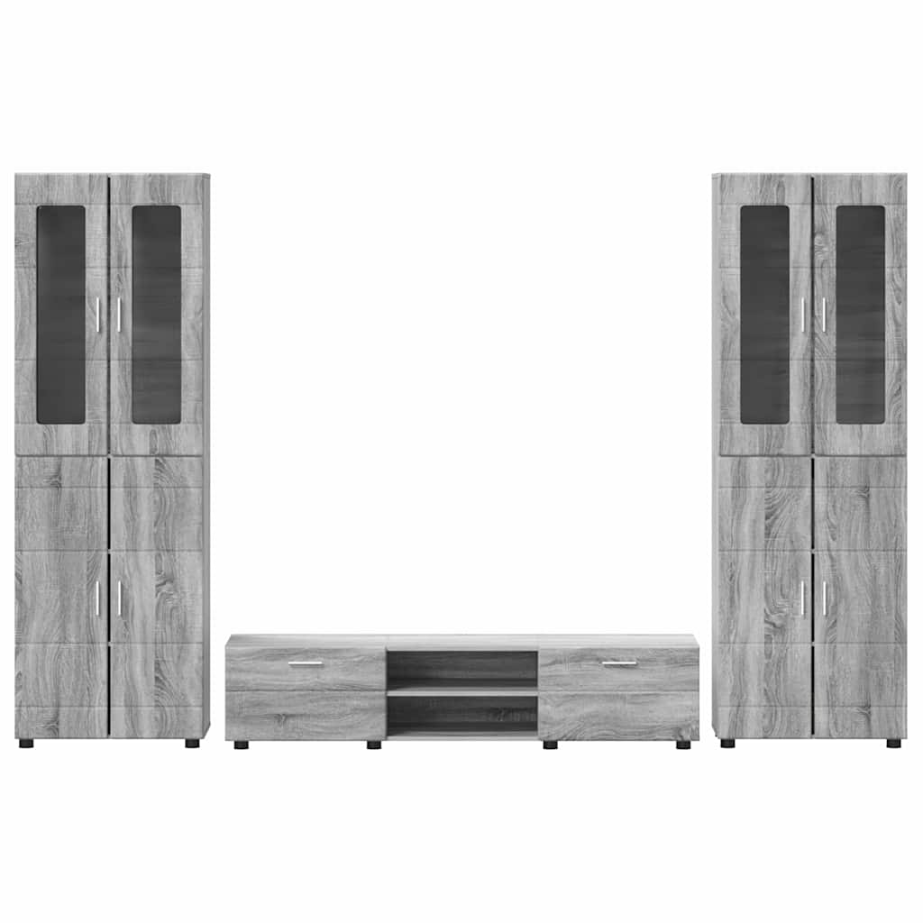 Set mobile TV FLORIN 3 pcs Grigio Sonoma Legno multistrato | homemem39