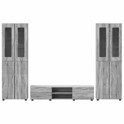 Set mobile TV FLORIN 3 pcs Grigio Sonoma Legno multistrato | homemem39