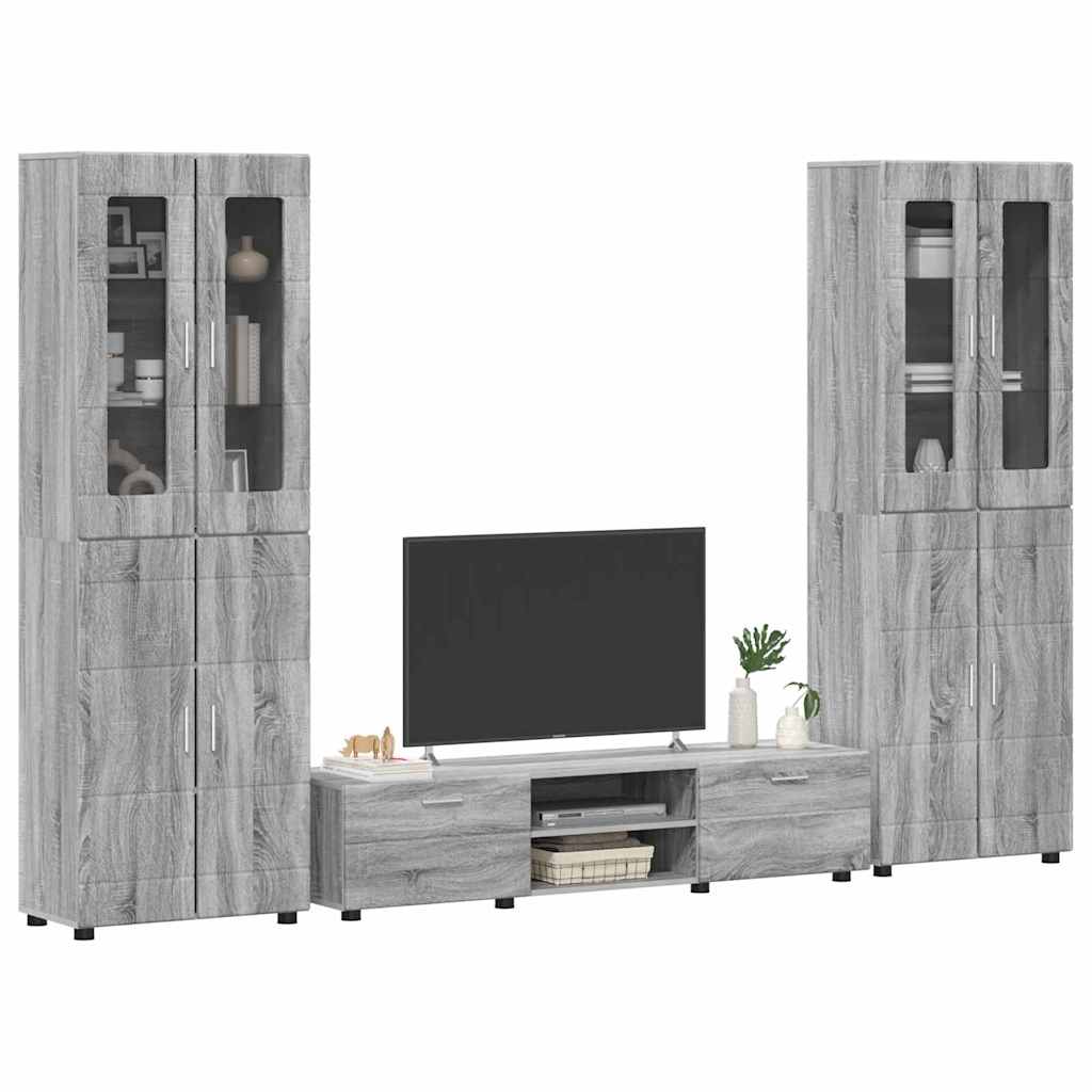 Set mobile TV FLORIN 3 pcs Grigio Sonoma Legno multistrato | homemem39