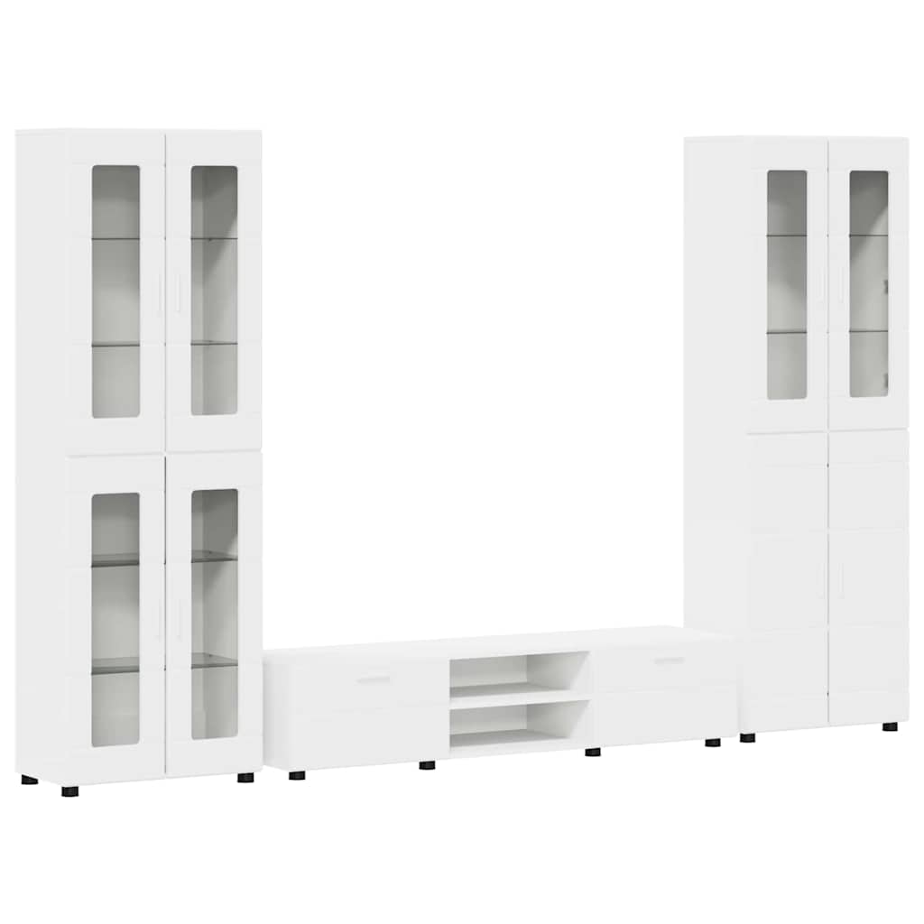 Set mobile TV con porta FLORIN 3 pcs Bianco Legno multistrato | homemem39