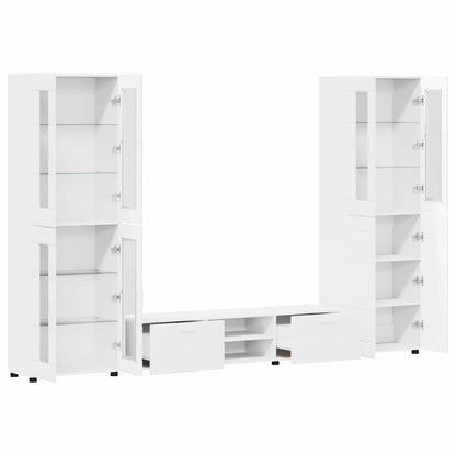 Set mobile TV con porta FLORIN 3 pcs Bianco Legno multistrato