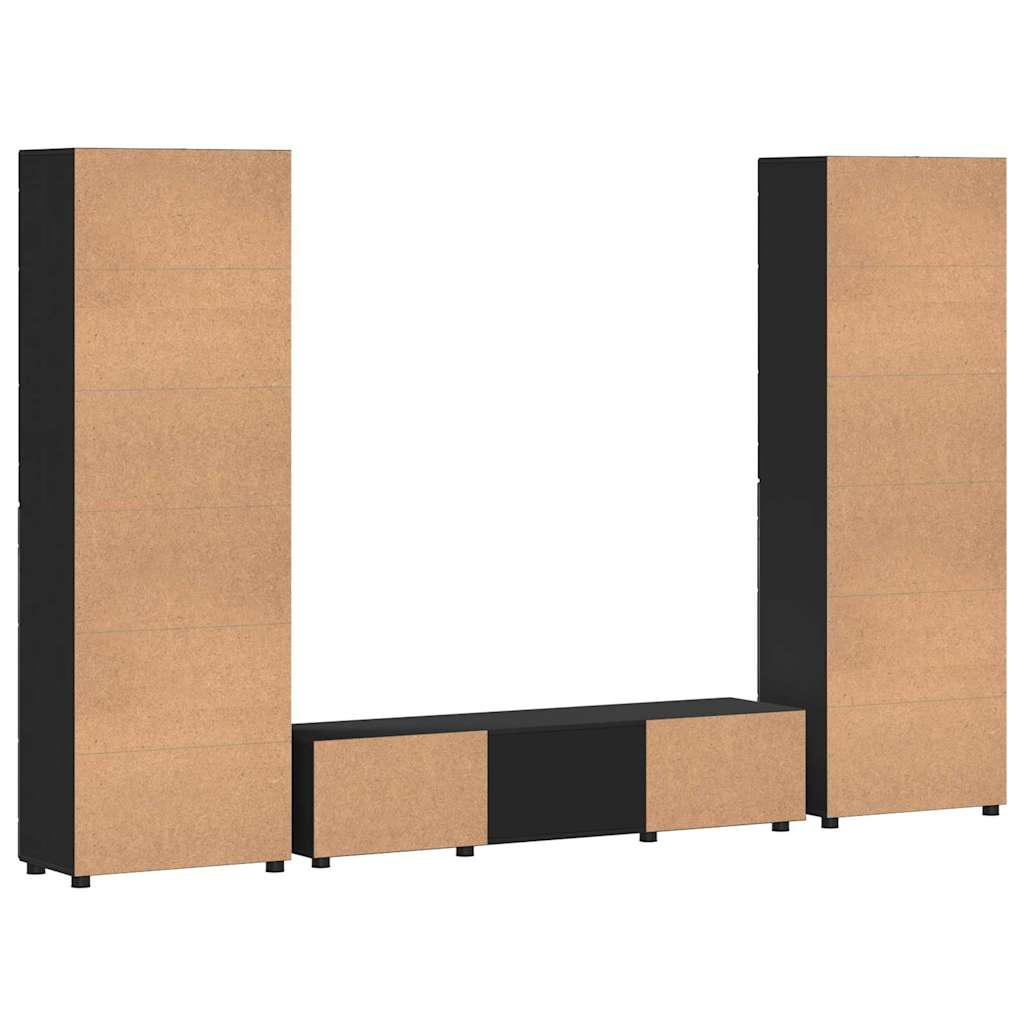 Set mobile TV FLORIN 3 pcs Nero Legno ingegnerizzato