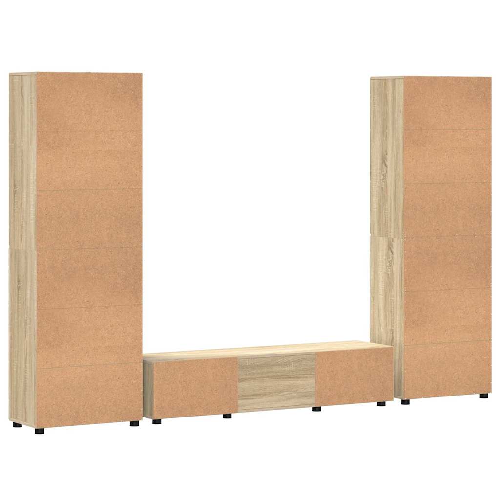 Set mobile TV FLORIN 3 pcs Rovere Sonoma Legno multistrato | homemem39